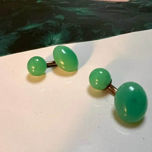 Jade vintage Cufflinks Set - Picture 2 of 5